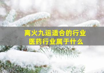 离火九运适合的行业 医药行业属于什么